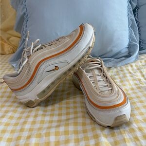 Nike Air Max 97 Cream and Orange Sneakers